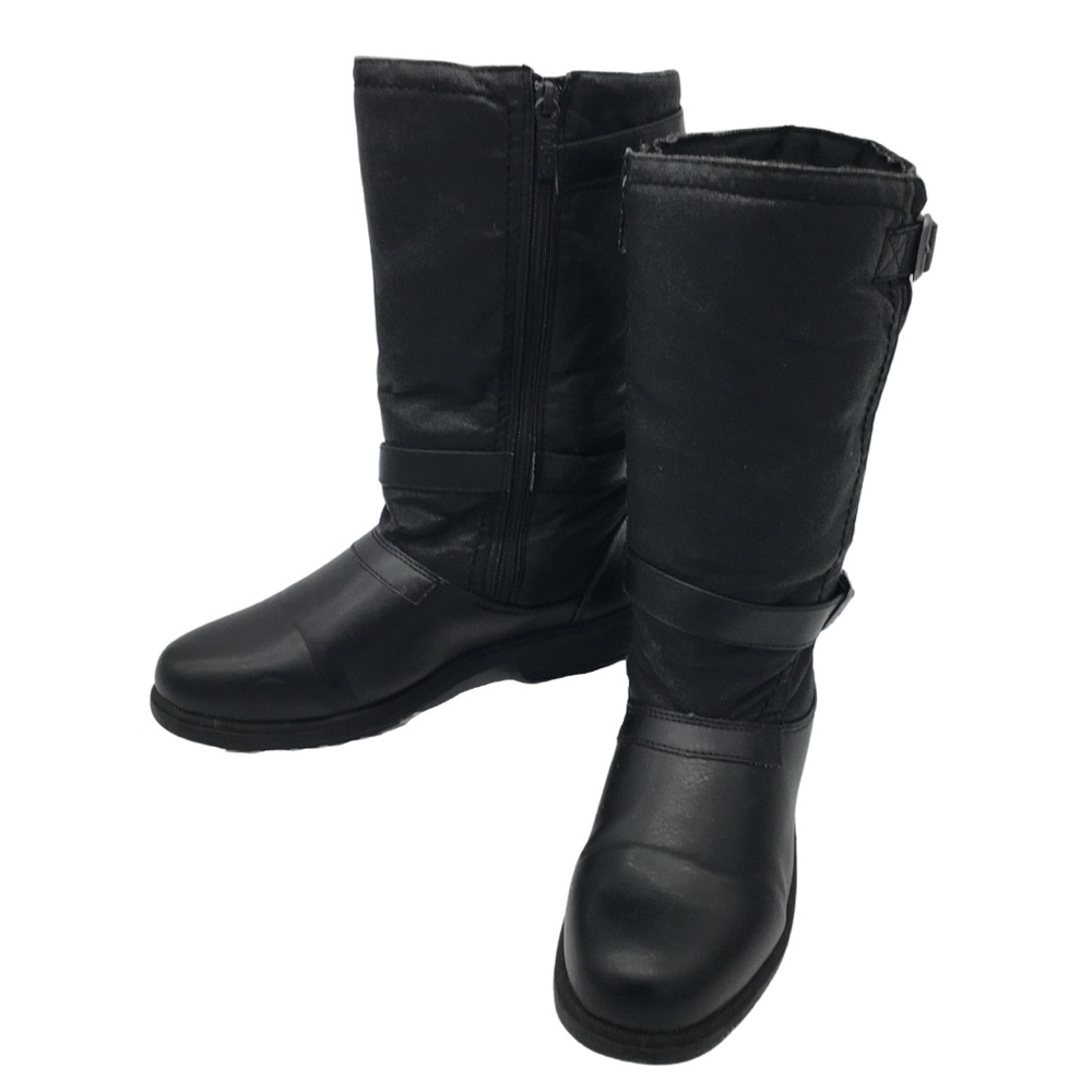 Totes Peyton II Black Tall Buckle Accents All Weather Boots size 9